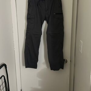 Black Cargo Pants with Tapered Ankle Design